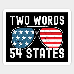 Two Words - 54 States Sticker